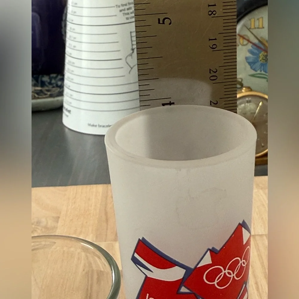 Fun 4 Shot Glass Set London 2012 Olympics, Haiti, Cheers Boston, New Orleans